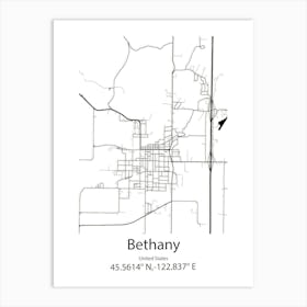 Bethany,United States Minimalist Map 1 Art Print