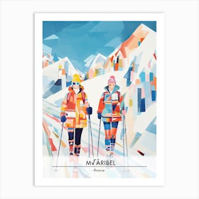 Meribel   France, Ski Resort Poster Illustration 2 Art Print