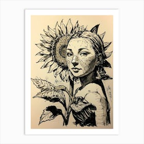 Sunflower Girl 2 Art Print