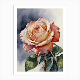 Rose Watercolor Painting Art Print