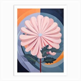 Chrysanthemum 3 Hilma Af Klint Inspired Pastel Flower Painting Art Print