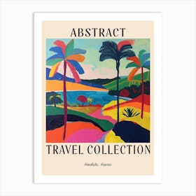 Abstract Travel Collection Poster Honolulu Usa 3 Art Print