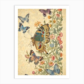 Butterflies And Flowers Art Print