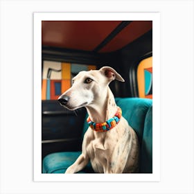 Dog In A Car Art Print