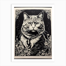 Cat In The Garden Art Print