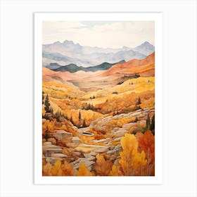 Autumn National Park Painting Sierra Nevada National Park Spain 1 Art Print