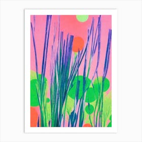 Scallions Risograph Retro Poster vegetable Art Print