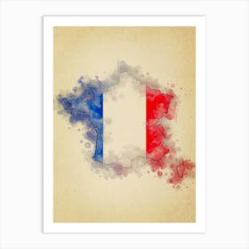 France Flag Vintage Art Print