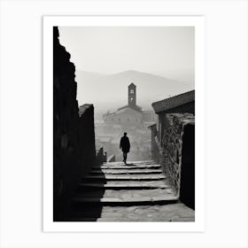 Cortona, Italy,  Black And White Analogue Photography  2 Art Print