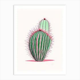 Acanthocalycium Cactus Minimal Line Drawing 1 Art Print