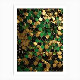 Emerald Green Hexagons 1 Art Print