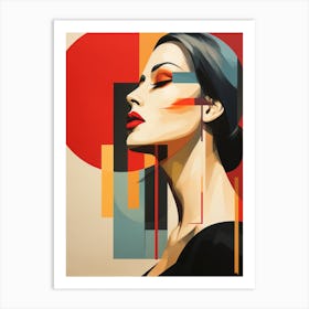 Beautiful woman - Abstract minimalist image in Bauhaus 4 Art Print