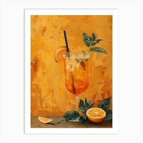 Aperol Spritz Orange Juice Art Print