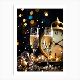 New Year Champagne 1 Art Print