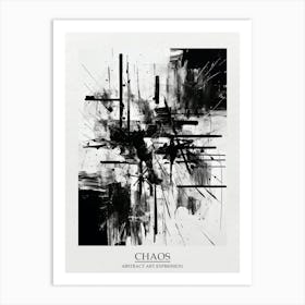 Chaos Abstract Black And White 3 Poster Art Print