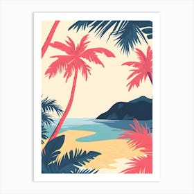 Palm Trees On The Beach 1 Poster