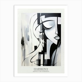 Harmony Abstract Black And White 3 Poster Art Print