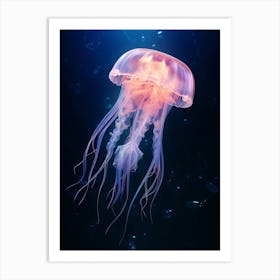 Box Jellyfish Neon Glow 4 Art Print