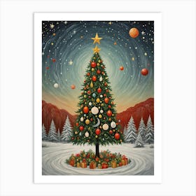 Cosmic Christmas Tree no2 Art Print