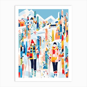 Whistler Blackcomb   British Columbia Canada, Ski Resort Illustration 5 Art Print