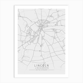 Lincoln City Map Art Print