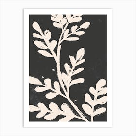 White Leaf Print Art Print