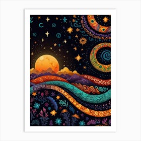 Night Sky With Stars 6 Art Print