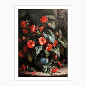 Baroque Floral Still Life Impatiens 3 Art Print