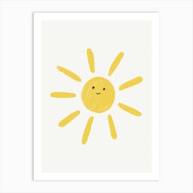 Happy Sun Cute Illustration Art Print