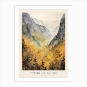 Autumn Forest Landscape Yosemite National Park Poster Art Print