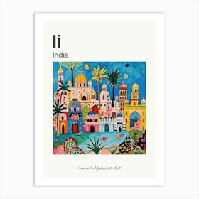 Kids Travel Alphabet  India 1 Art Print