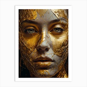 Gold Face Painting 1 Art Print