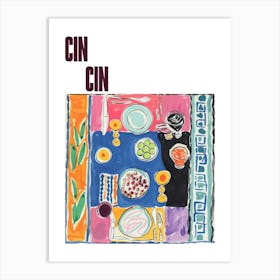 Cin Cin Poster Summer Wine Matisse Style 3 Art Print