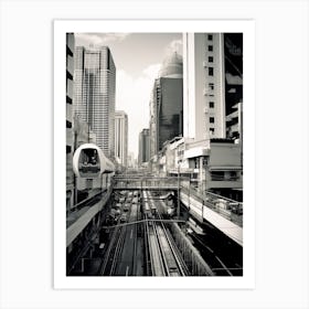 Bangkok, Thailand, Black And White Old Photo 4 Art Print