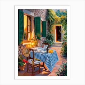 Al Fresco Dining Oil Painting 1 Art Print