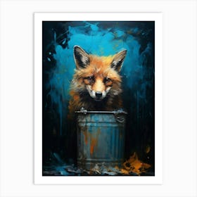 Scavenger Fox Blue Painting 7 Art Print