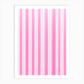 Pink Striped Wallpaper Art Print