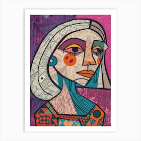 Woman With Colorful Hair 4 Art Print