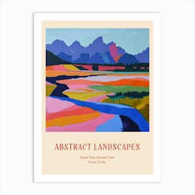 Colourful Abstract Grand Teton National Park Usa 7 Poster Art Print