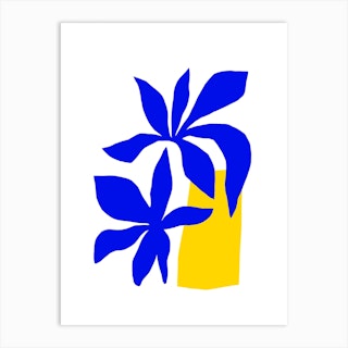 Matisse Inspired 2 Blue And Yellow Art Print