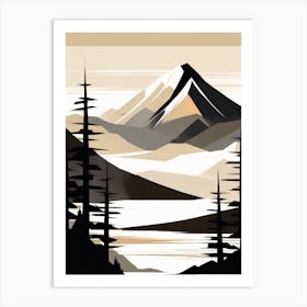 Matte Japandi Mountain Art Print