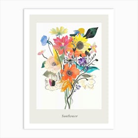 Sunflower 2 Collage Flower Bouquet Poster Art Print