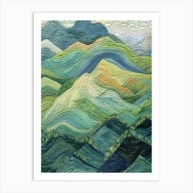 Mountain Landscape Quilt Art Print