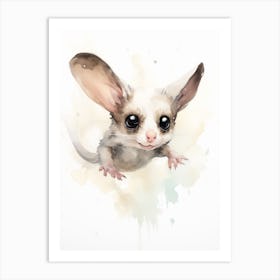 Light Watercolor Painting Of A Sugar Glider 3 Art Print