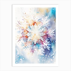 Pattern, Snowflakes, Storybook Watercolours 5 Art Print