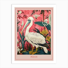 Floral Animal Painting Pelican 4 Poster Art Print