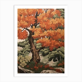 Butternut 2 Vintage Autumn Tree Print  Art Print