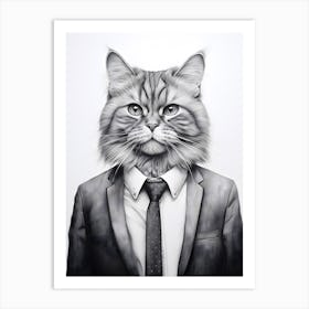 Business Cat Art Print