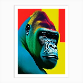 Gorilla With Confused Face Gorillas Primary Colours 2 Art Print
