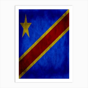 Congo Flag Texture Art Print